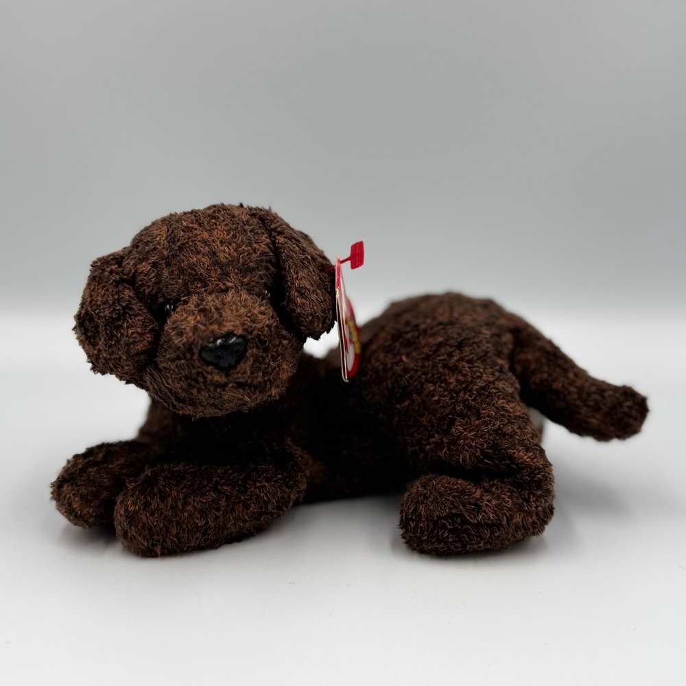 Ty Beanie Baby FETCHER the Brown Lab Dog (7 inch) NEW‎ MWMTs Stuffed Animal Toy